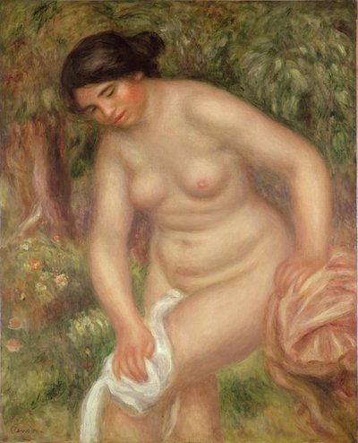 Bather drying herself by Pierre Auguste Renoir